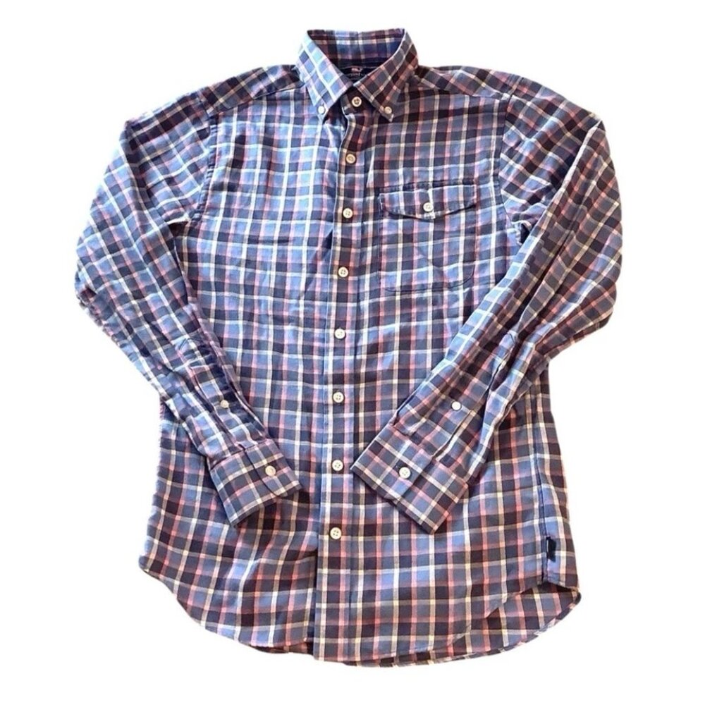 Vineyard Vines Slim Fit Crosby Shirt Large Plaid Long Sleeve Mens Size XS
